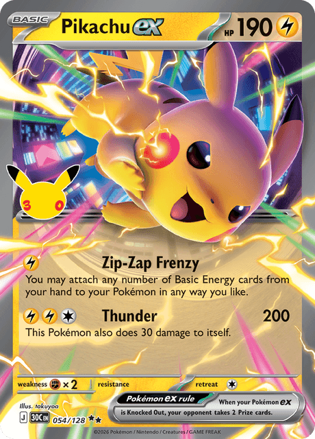 Pokémon - Pikachu ex 054/128 30C (ENG)