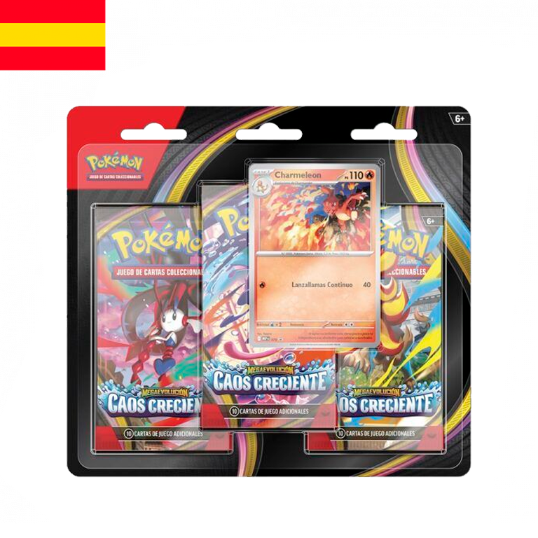 Pokémon - Blister de Charmeleon con 3 sobres de Caos Creciente (ESP)