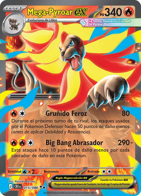 Pokémon - Mega-Pyroar ex 015/086 CRI (ESP)