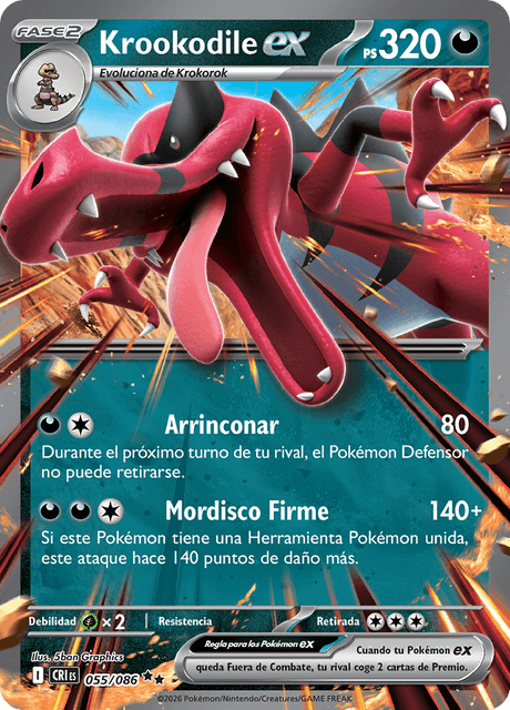 Pokémon - Krookodile ex 055/086 CRI (ESP)