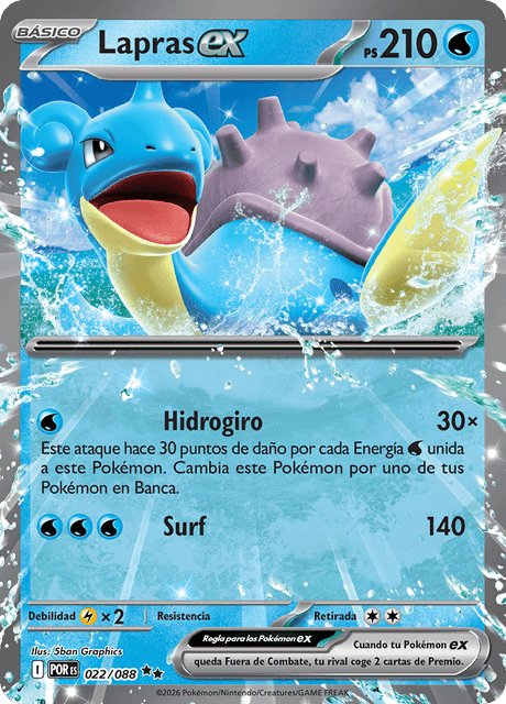 Pokémon - Lapras ex 022/088 POR (ESP)